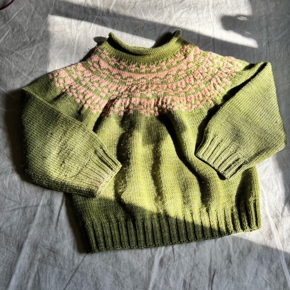 Misha Puff Girls Fair Isle Wool Sweater 7/6